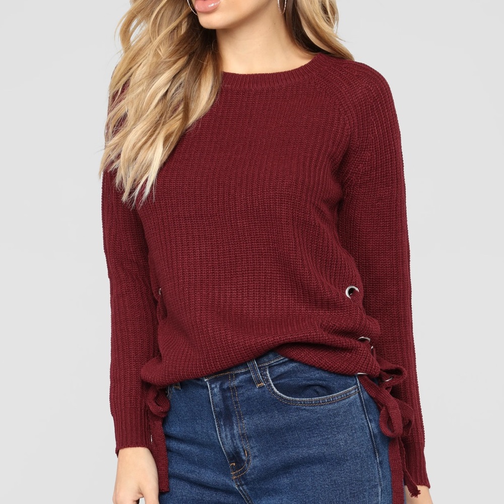 Fashion nova burgundy sweater